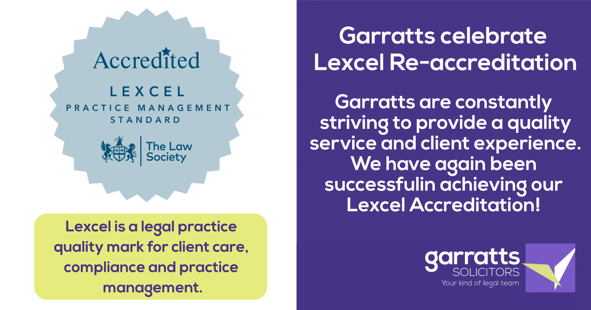 
									Lexcel Accreditation: Garratts Achieves Legal Excellence Quality Mark
								